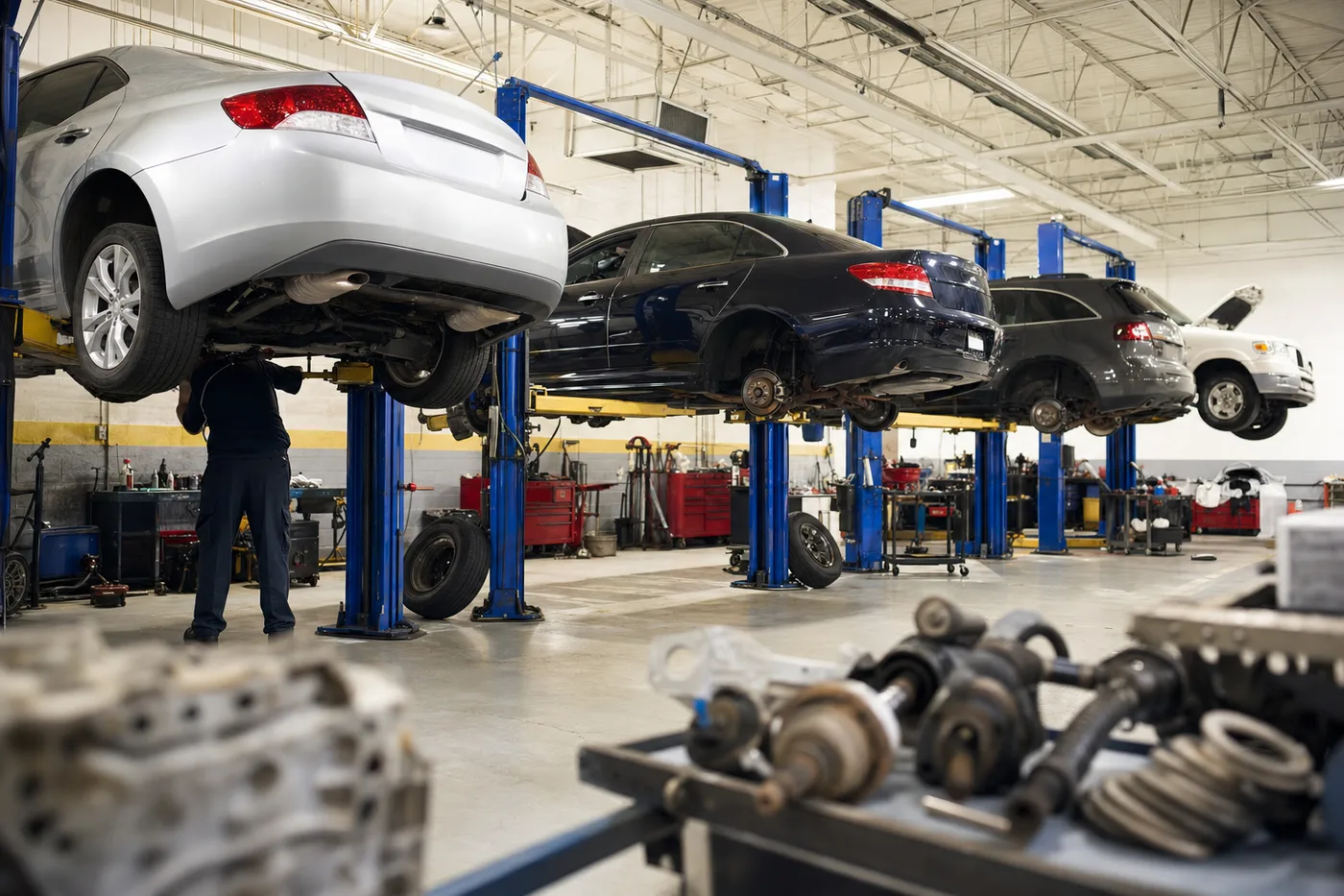 auto repair shops and mobile mechanics at work